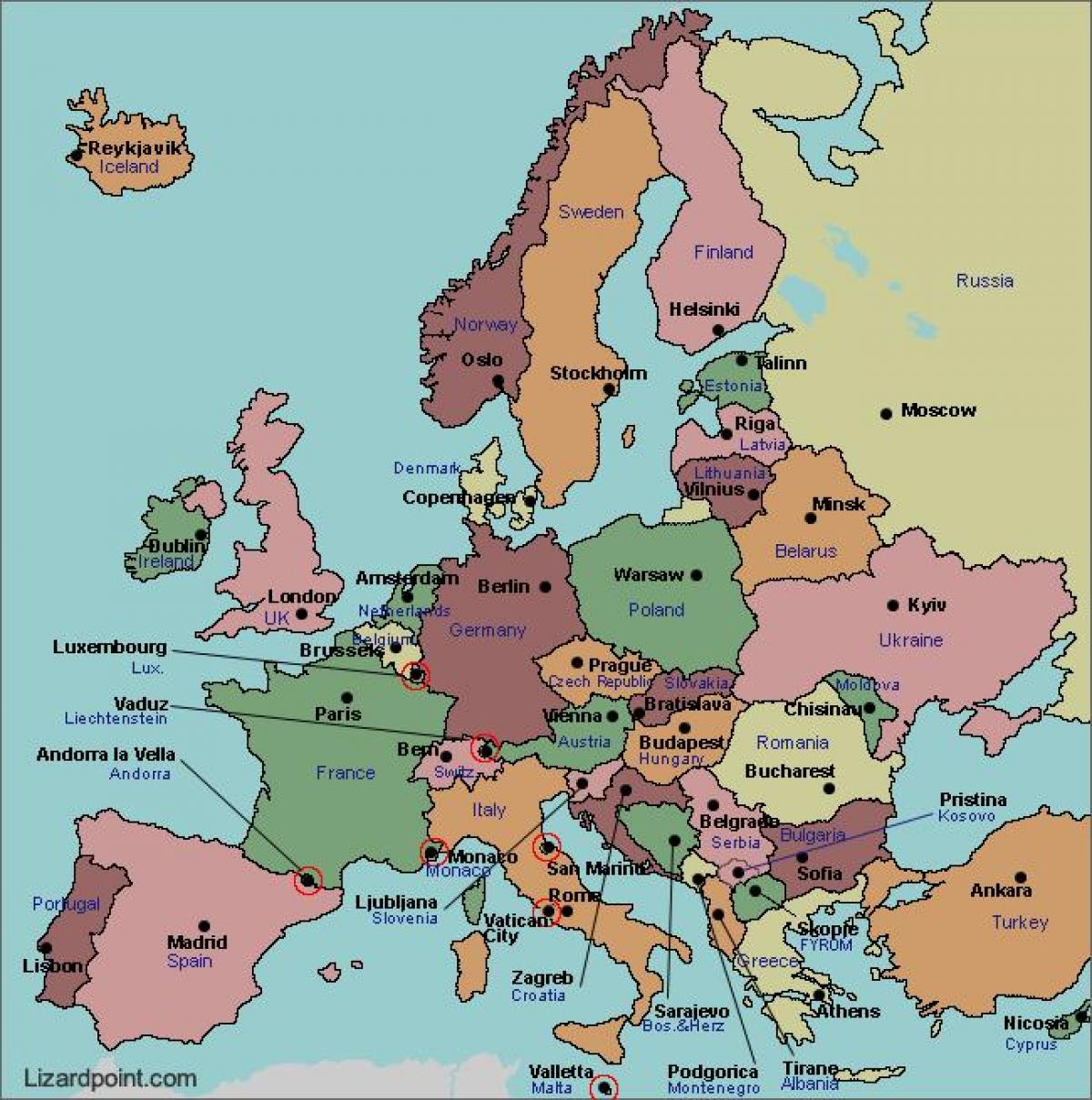 แผนที่ของบูคาเรสต์ยุโรป