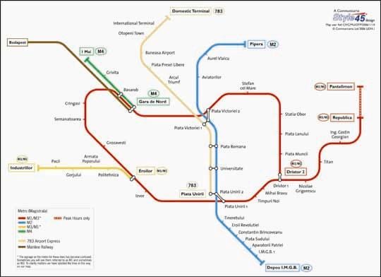 แผนที่ของบูคาเรสต์รถ 