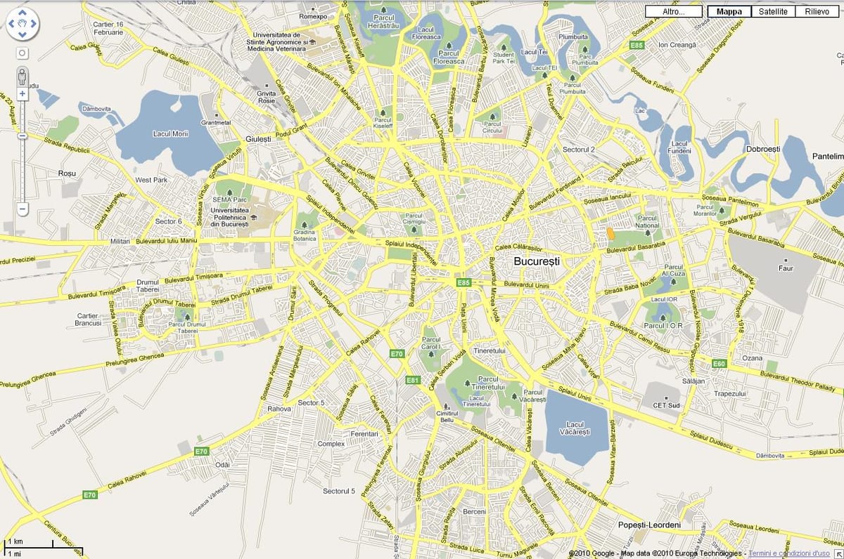 แผนที่ bucuresti โรมาเนีย