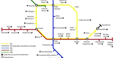 แผนที่ของบูคาเรสต์ขนส่งสาธารณะ 